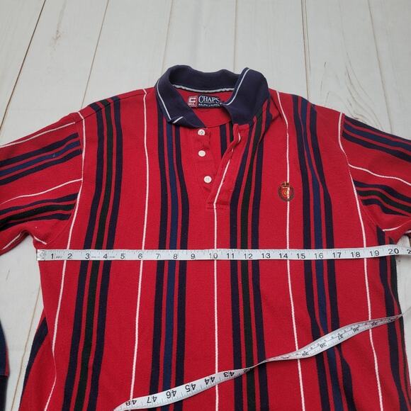 Vintage Chaps x Ralph Lauren striped polo shirt red - Picture 5 of 10